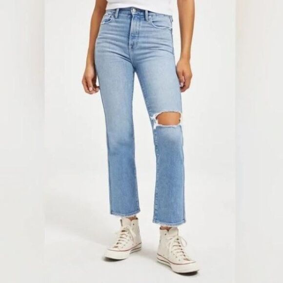 Good American Womens Jeans Blue12/31 Good Curve Straight Pants Ankle NEW - Picture 1 of 11